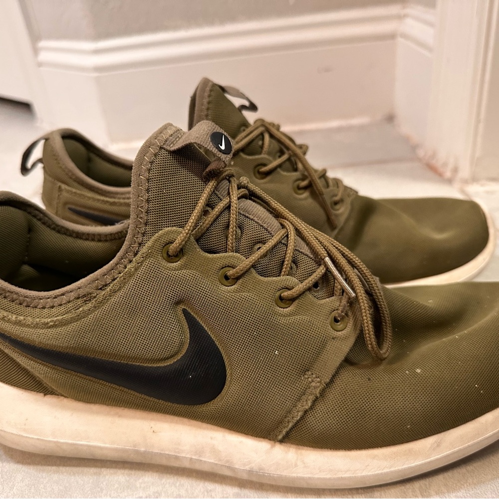 Olive green nike sneakers